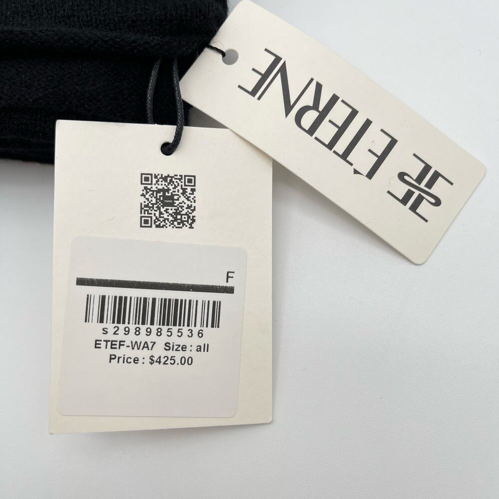 Eterne | NWT Luca Cashmere Scarf in Black 67.5in x 18.5in - Picture 6 of 8